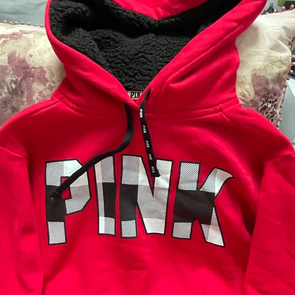 Victoria’s Secret pink sherpa lined hoodie - Picture 2 of 2